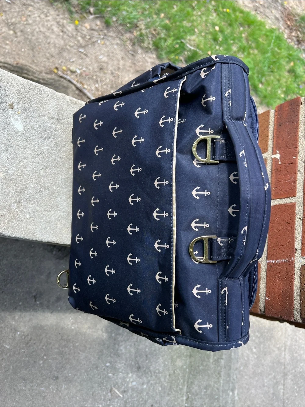 Ju-Ju-Be Navy Anchor Print Baby Bag